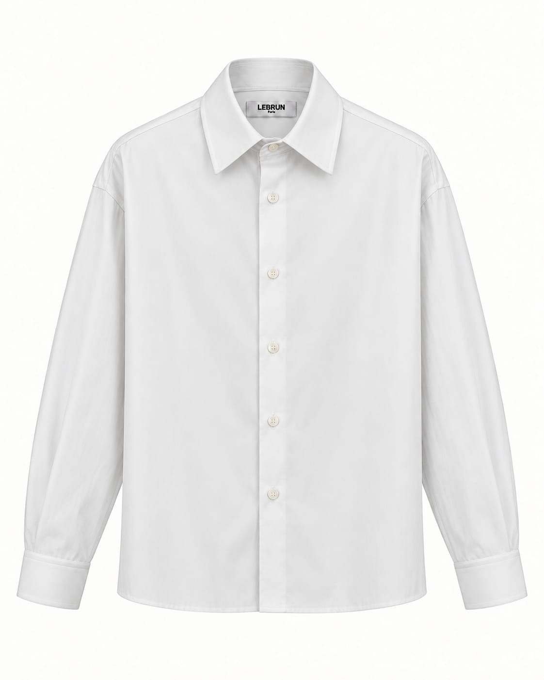White oversized shirt in cotton poplin, Lebrun Paris