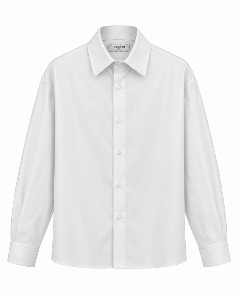 White oversized shirt in cotton poplin, Lebrun Paris