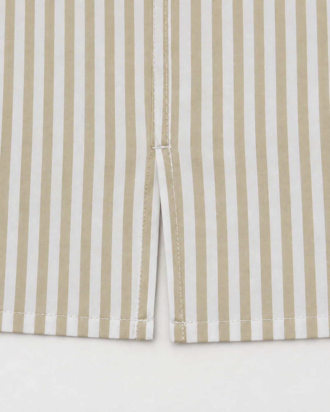 White and beige striped oversized shirt in cotton poplin, Lebrun Paris