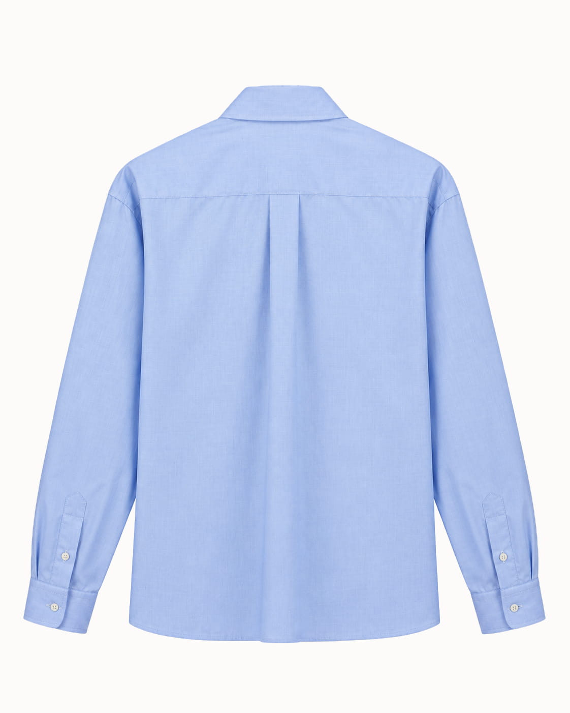 Chemise oversize bleu clair en popeline Lebrun Paris, vue de dos