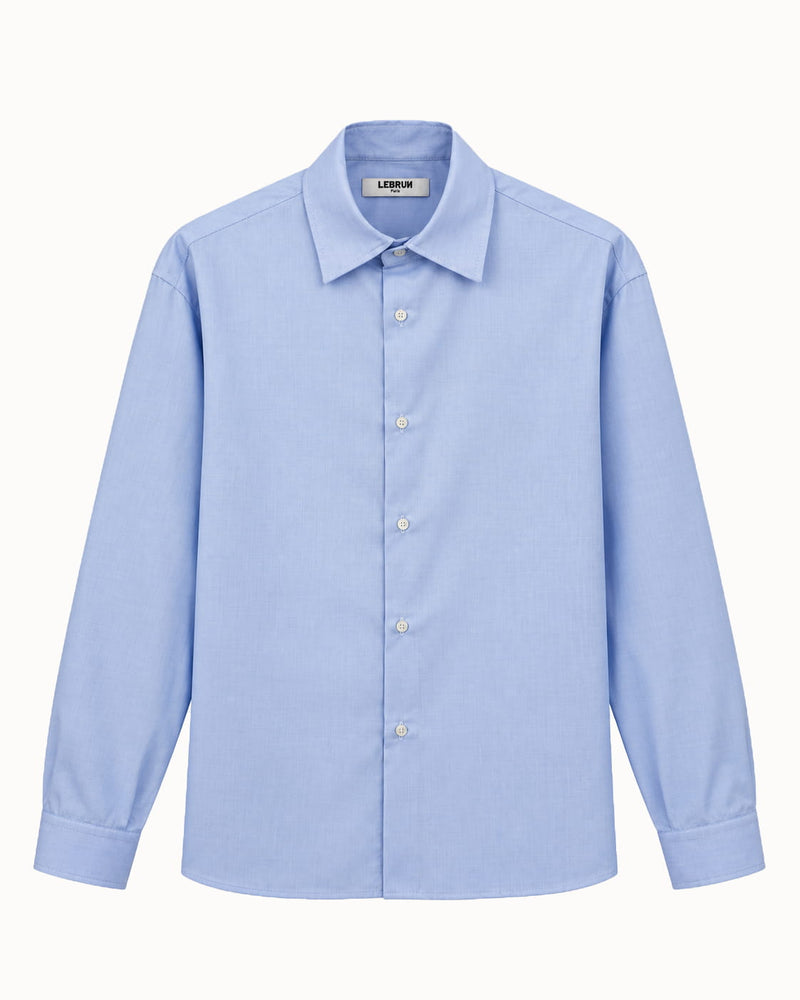 Light blue oversized shirt in cotton poplin, Lebrun Paris