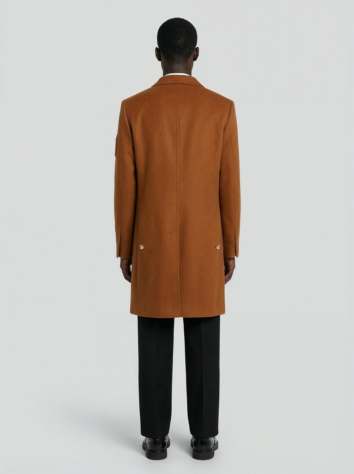 Cappotto in lana e cashmere cammello uomo, Lebrun Paris, Made in France