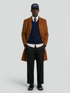 Cappotto in lana e cashmere cammello uomo, Lebrun Paris, Made in France