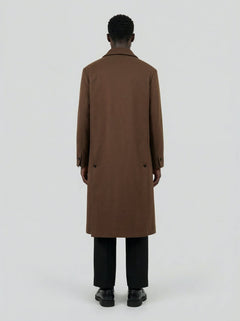 Manteau marron long en laine & cachemire - Lebrun Paris