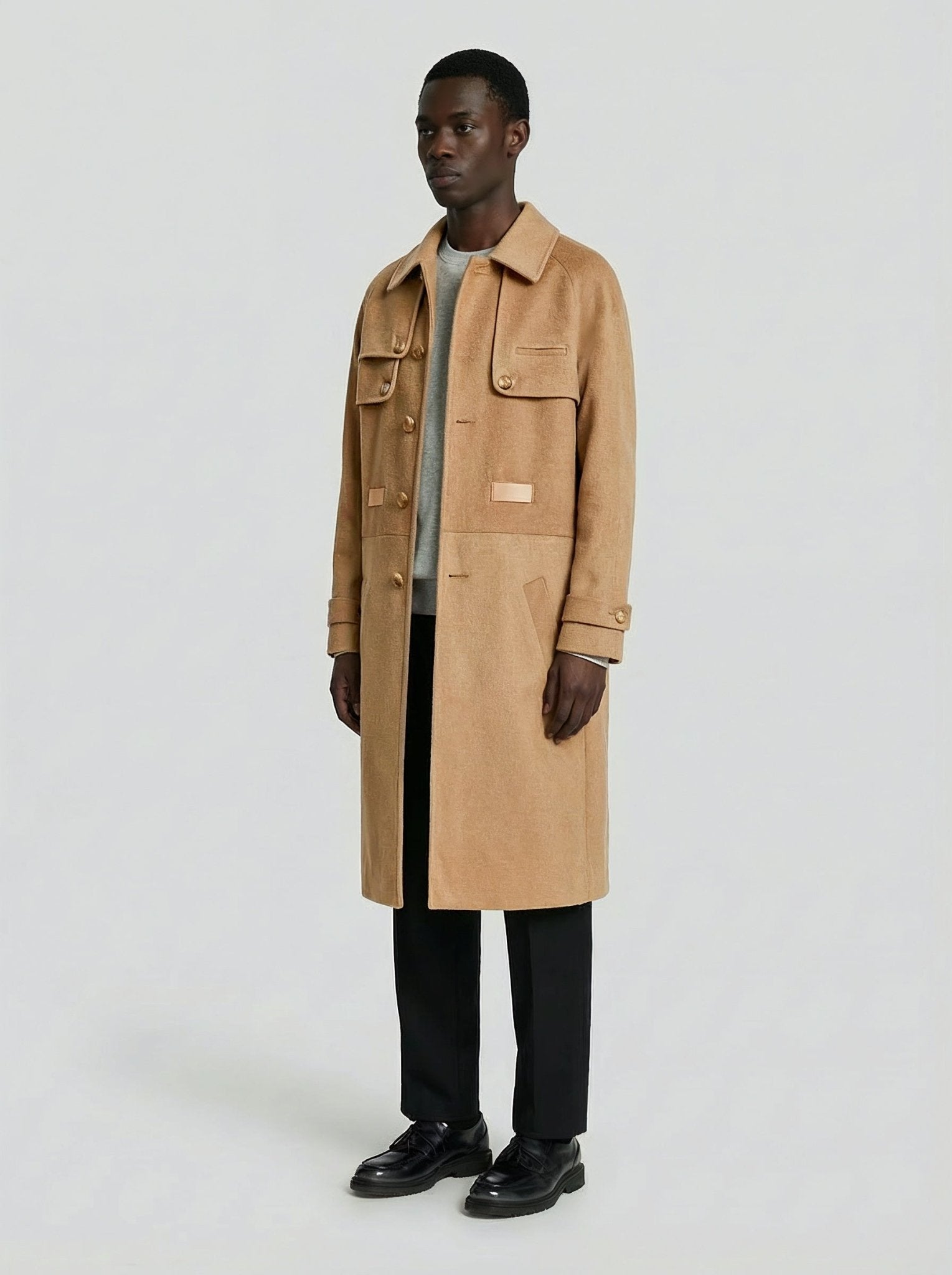 GIANFRANCO FERRE STUDIO ウールコート キャメル キャメル トレンチコート メンズ ウール＆カシミヤ フランス製