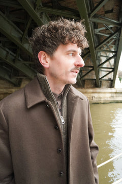 Manteau marron long en laine & cachemire - Lebrun Paris