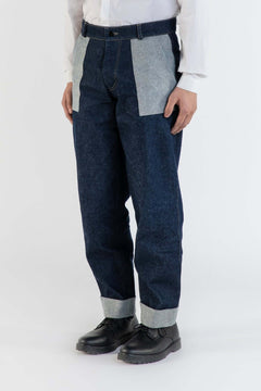 Jeans cargo in cotone blu uomo, Lebrun Paris, Made in France