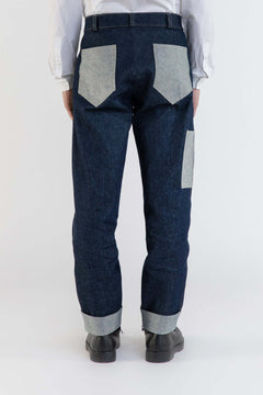 Jeans cargo in cotone blu uomo, Lebrun Paris, Made in France