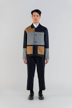 Pantalone in lana nera con pince e cintura elastica uomo, Lebrun Paris, Made in France