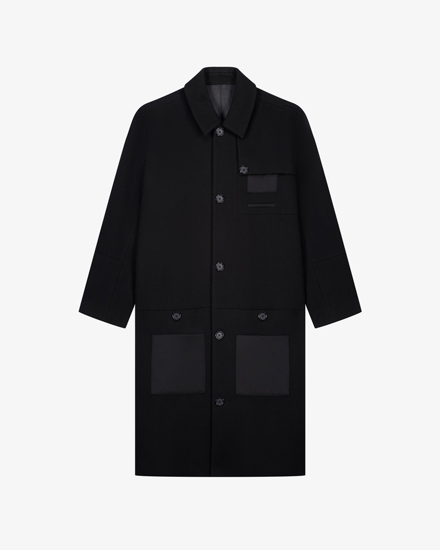 Cappotto in lana e cashmere nero uomo, Lebrun Paris, Made in France