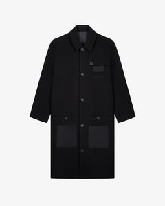 Cappotto in lana e cashmere nero uomo, Lebrun Paris, Made in France