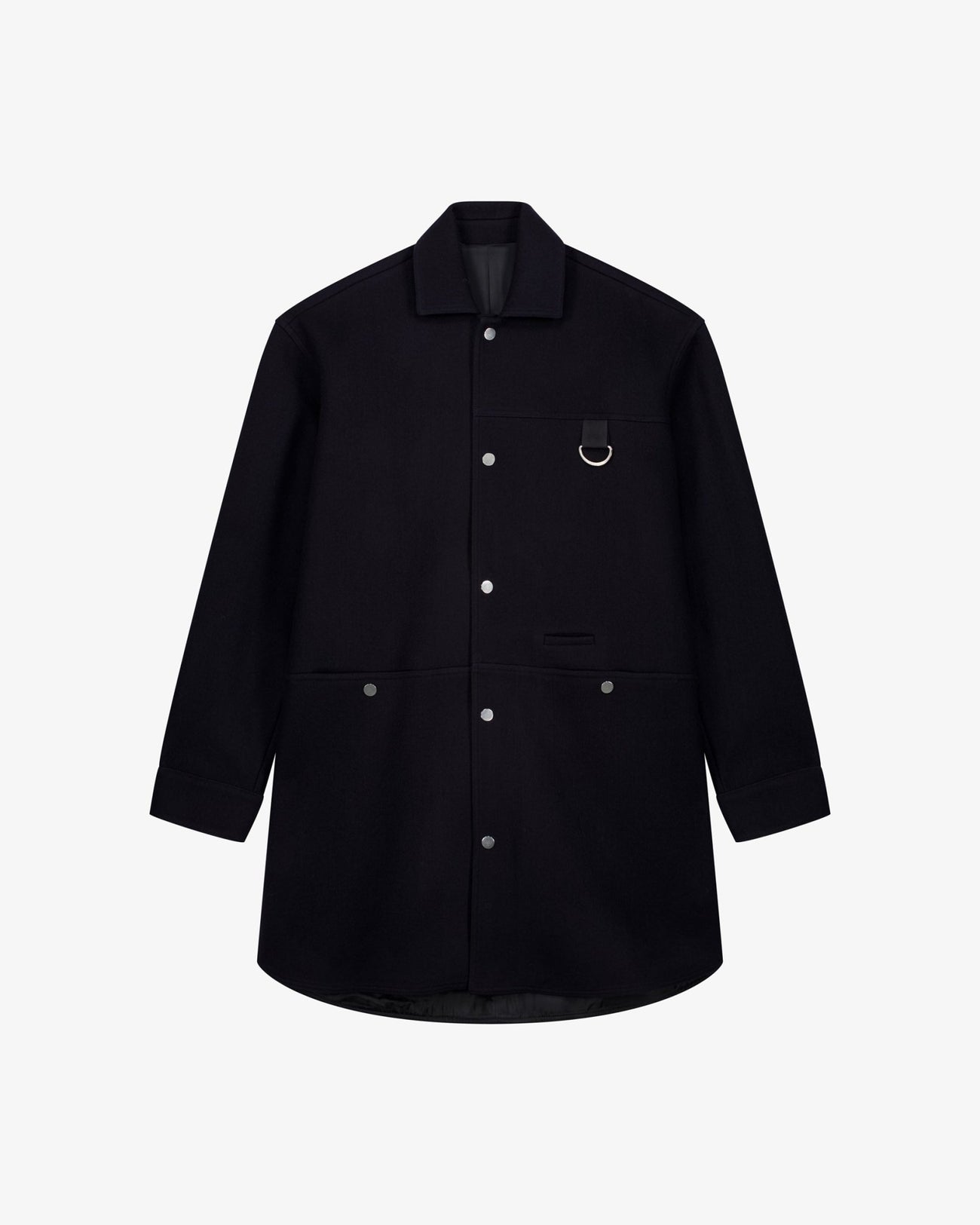 Cappotto camicia in lana 900g blu uomo, Lebrun Paris, Made in France