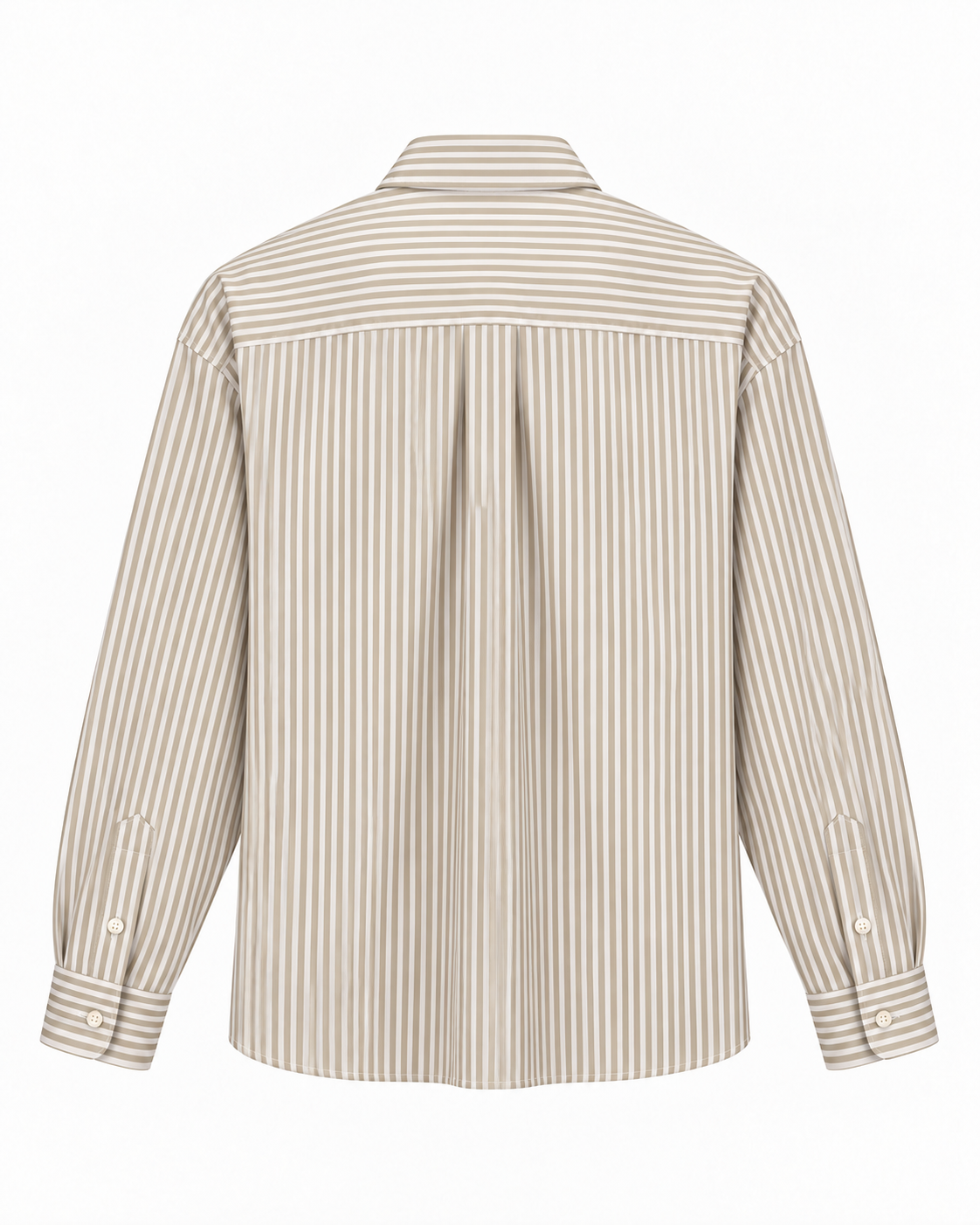 Lebrun Paris Oversize 셔츠 화이트 베이지 스트라이프, 이탈리아산 면 100% 포플린, 뒷면