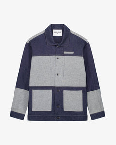 LA VESTE WORKER BLEUE EN COTON - Lebrun Paris