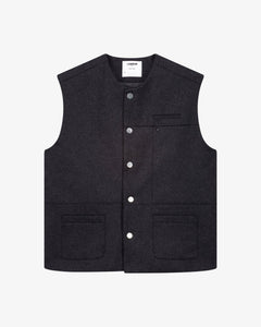 LA VESTE SANS MANCHES GRISE EN LAINE - Lebrun Paris