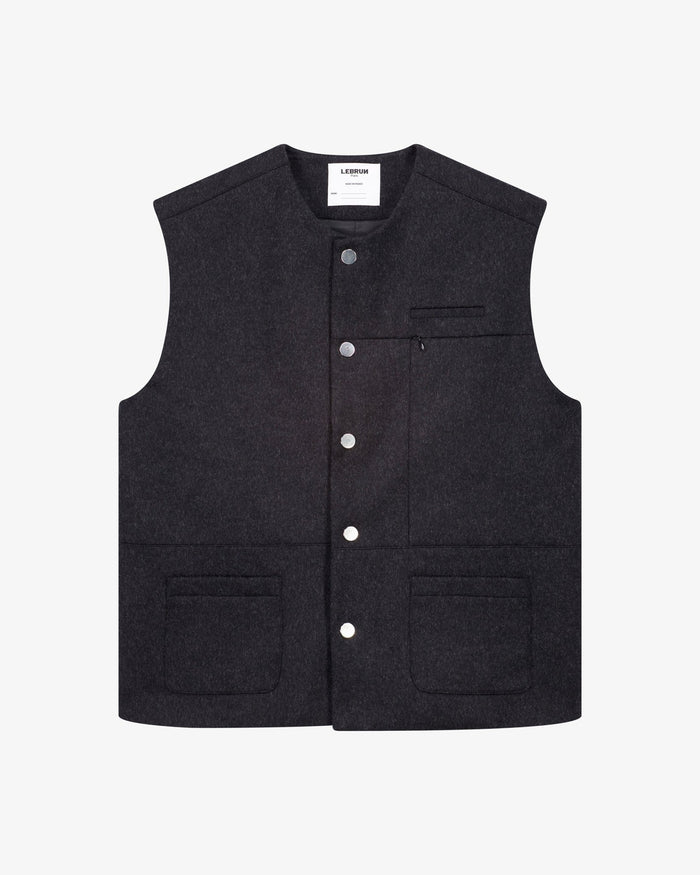 Gilet Sans Manches Laine Gris
