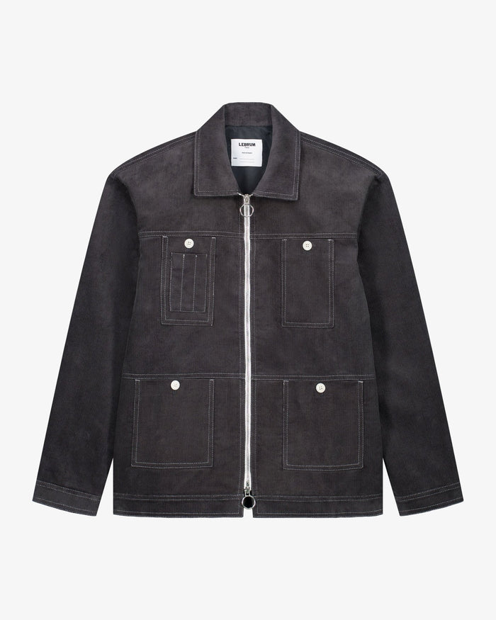 Blouson Velours Gris Zippé